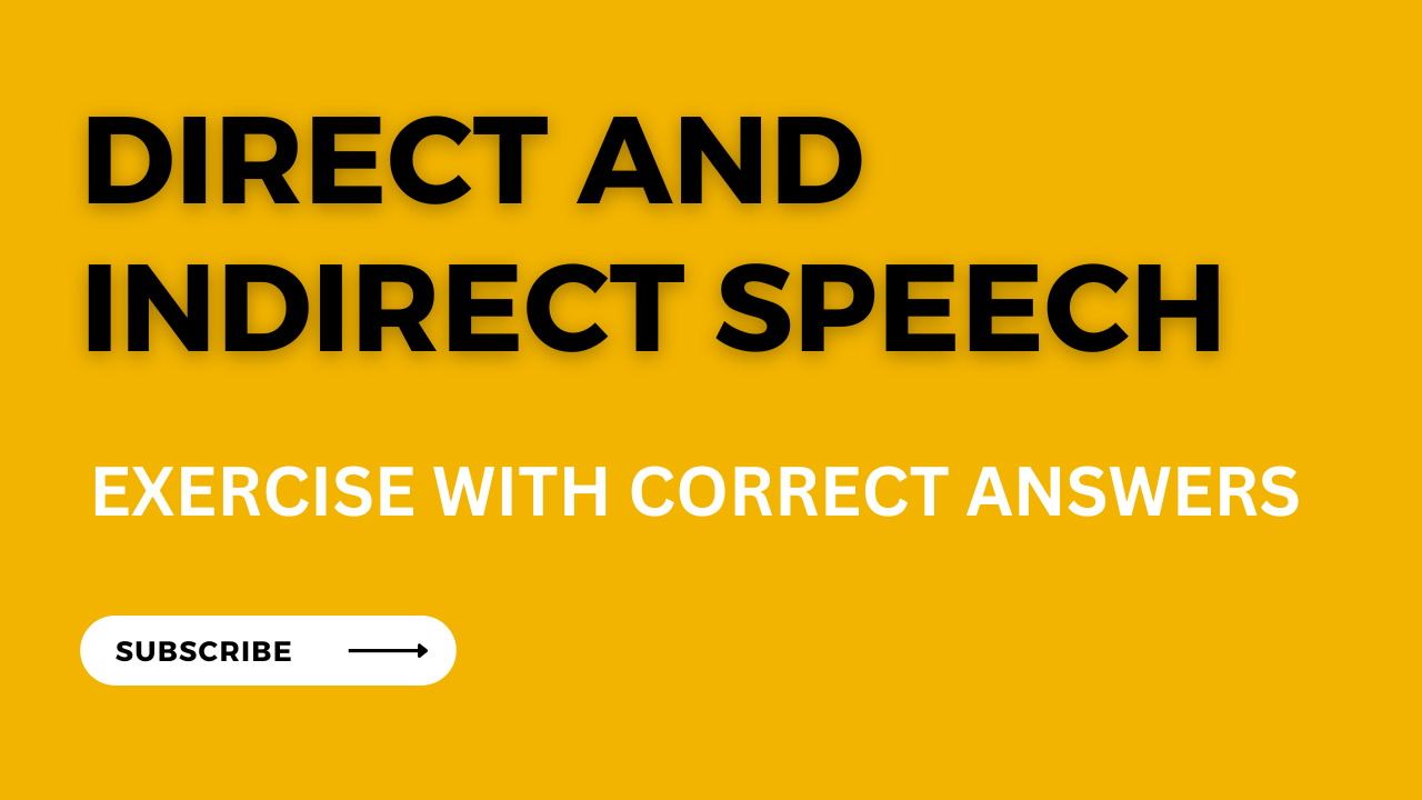 Direct and Indirect Speech Exercise with Answers